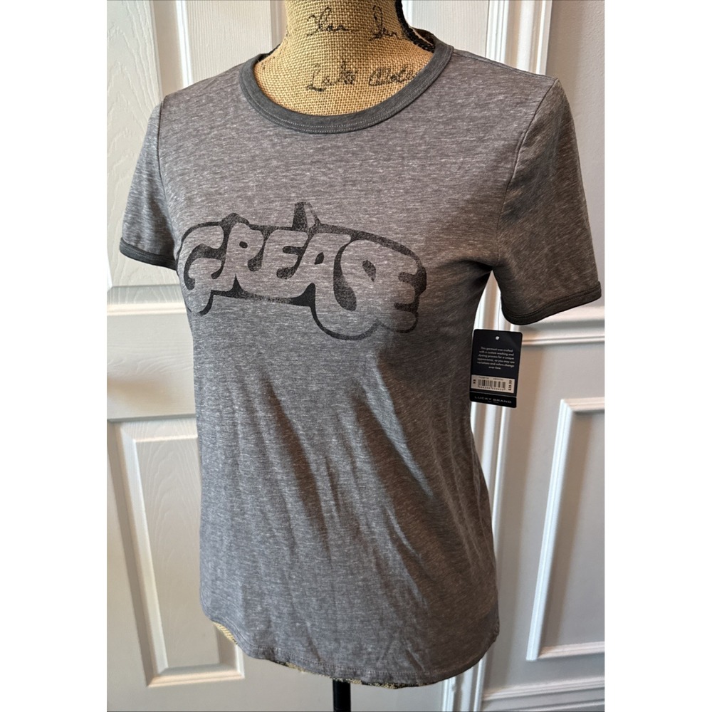 Lucky Brand Women's Grease Graphic T-Shirt Gray Paramount Pictures Movie XS NWT